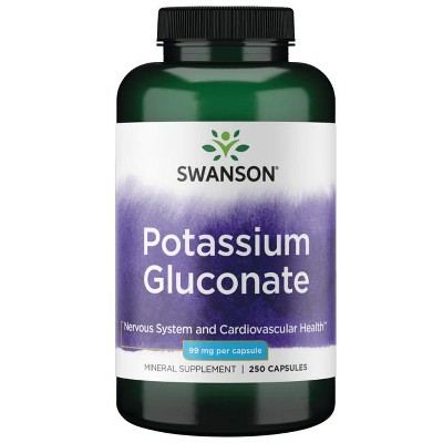 Swanson Potassium Gluconate 99 mg 250 Capsules.