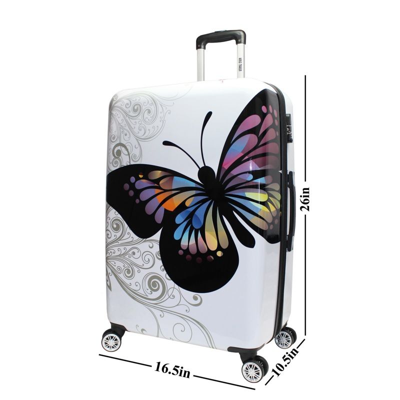 World Traveler Butterfly 24-Inch Hardside Expandable Spinner Luggage, 4 of 6