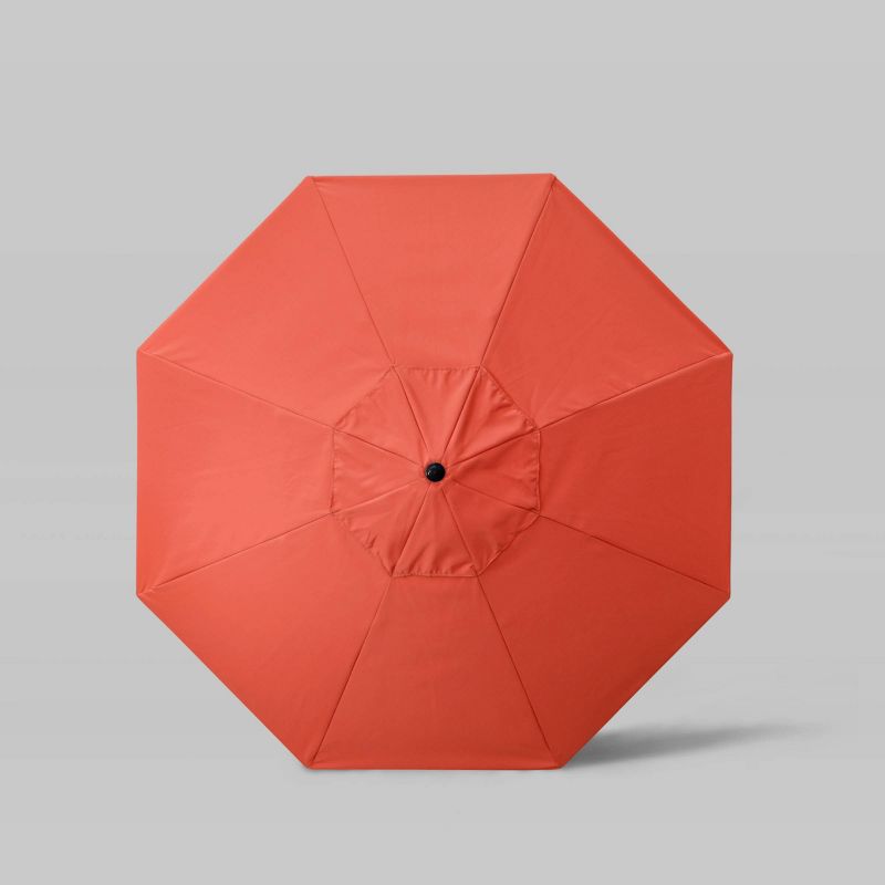 7.5' Sunbrella Scallop Base Fringe Market Patio Umbrella with Push Button Tilt - Bronze Pole - California Umbrella, 4 of 5