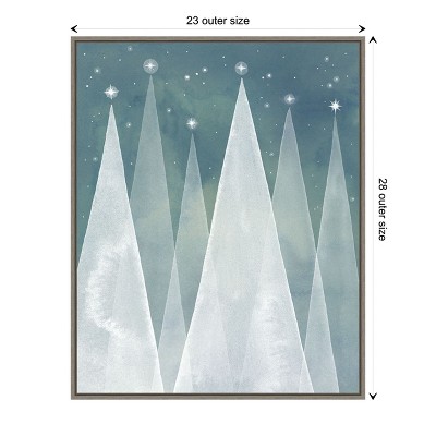 Grace Popp Modern Evergreen Trees Canvas Print in Float Frame