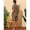 INSPIRE CHIC Men's Short Sleeves Hawaiian Animal Printed Outfit Set 2 Pieces - 3 of 4