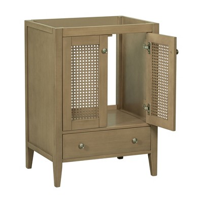 NicBex Bathroom Vanity with/without Ceramic Sink,1 Door&1 Drawer,Solid Wood Frame Bathroom Storage Cabinet,No Faucet Included.Natural