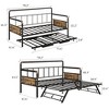 GustoWave Daybed ,Twin Daybed with Pop Up Trundle Set,Metal Twin Bed Frame with Steel Slat Support,Sofa BedFrame for Kids/Teens/Adults - 4 of 4