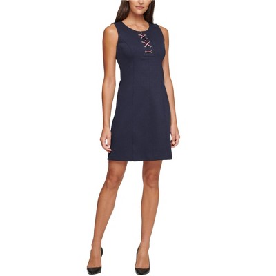 Tommy Hilfiger Womens Lace Up Scuba Dress