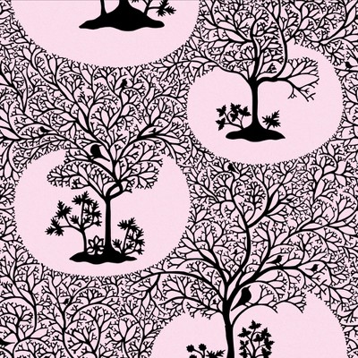 Magical Forest Rose Pink Trees Trail Paste the Wall Wallpaper