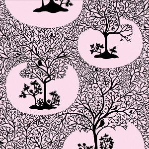 Magical Forest Rose Pink Trees Trail Paste the Wall Wallpaper - 1 of 4