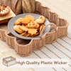 Attop Scalloped Edge Rectangular Wicker Tray with Handles 15.75x11.5in Coffee Table Serving Tray Boho Entryway Decor - 4 of 4