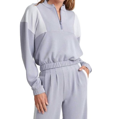 Women's Blocked Half Zip Pullover - THRIVE SOCIETE