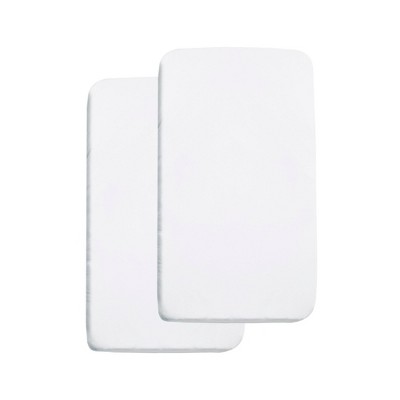 BreathableBaby All-in-One Fitted Sheet & Waterproof Cover, For 36" x 18" Cradle Mattres-Pack), White