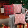 Christmas Pillow Covers 18x18 inch Set of 2 Christmas Tree Decorative Pink Throw Pillow Covers - 2 of 4