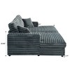 GDFStudio Ivern Modern 86.22'' Corduroy Upholstered Double Chaise Lounge Sofa with 2 Pillows - 4 of 4