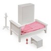 Bedroom Furniture Set for 18" Dolls - White/Pink - 3 of 4