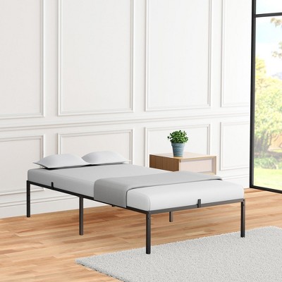 WhizMax 14 Inch Twin Metal Bed Frame, Heavy Duty Metal Platform with Metal Slats Support, No Box Spring Needed, Noise Free, Easy Assembly, Black