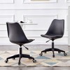 21.3"Modern Home Office Desk Chairs, Adjustable 360 Swivel Chair Engineering Plastic Armless Swivel Computer Chair,Brown - 2 of 4