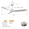 Large 60 Inch Modern Ceiling Fan No Light Silver DC Motor 3 Solid Wood Blades Ceiling Fan With Remote Control Farmhouse Ceiling Fans - 3 of 4