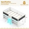 Safstar Low Loft Bed Twin Size Wooden Bed Frame Kid’s Cabin Bed with Bookcases White - 2 of 4