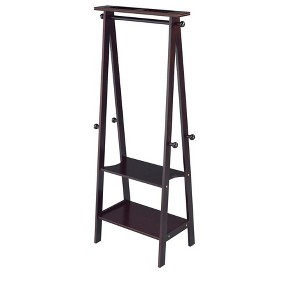 59" Tall Wooden Garment / Coat Rack, Dark Espresso - 1 of 4