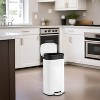 Trash Can with Lid, 8 Gallon Garbage Can, Stainless Steel Small Waste Bin with Step Pedal and Inner Bucket, Soft Close, Kitchen - 2 of 4