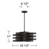 Possini Euro Design Zia Black Gold Chandelier 25 1/2" Wide Modern 6-Light Fixture for Dining Room House Foyer Kitchen Island Entryway Bedroom Home - 4 of 4