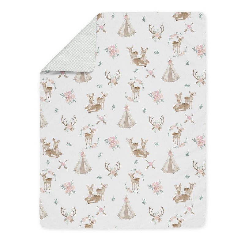 5pc Deer Floral Toddler Kids&#39; Bedding Set - Sweet Jojo Designs, 4 of 8