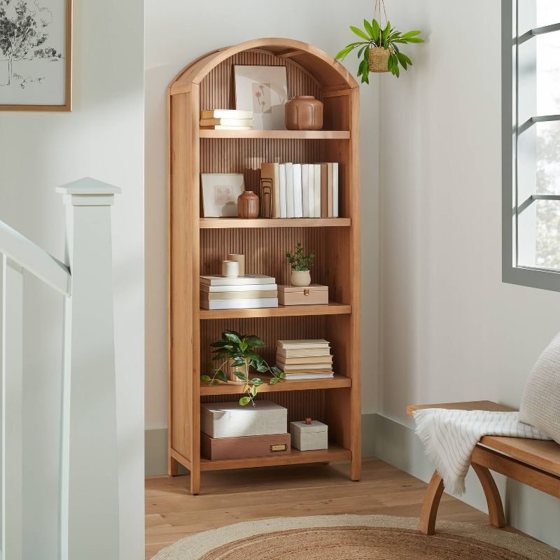 Grooved Wood Arch Bookcase - Hearth & Hand™ with Magnolia, 2 of 15