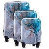 Multi-color Design ABS Hard Shell Lightweight with 360° Dual Spinning Wheels & Combo Lock – Includes 28", 24", 20" 3-Piece Luggage Set - Meteor - 3 of 4