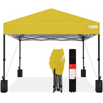 Best Choice Products 8x8ft Easy Setup Pop Up Canopy w/ 1-Button Setup, Wheeled Case, 4 Weight Bags