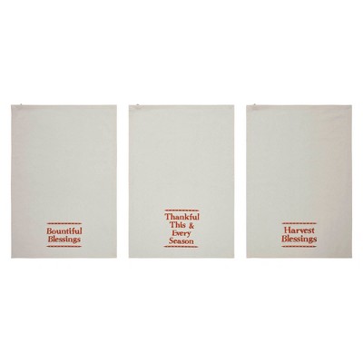 Harvest Blessings Tea Towel Set of 3 19x28 VHC Brand