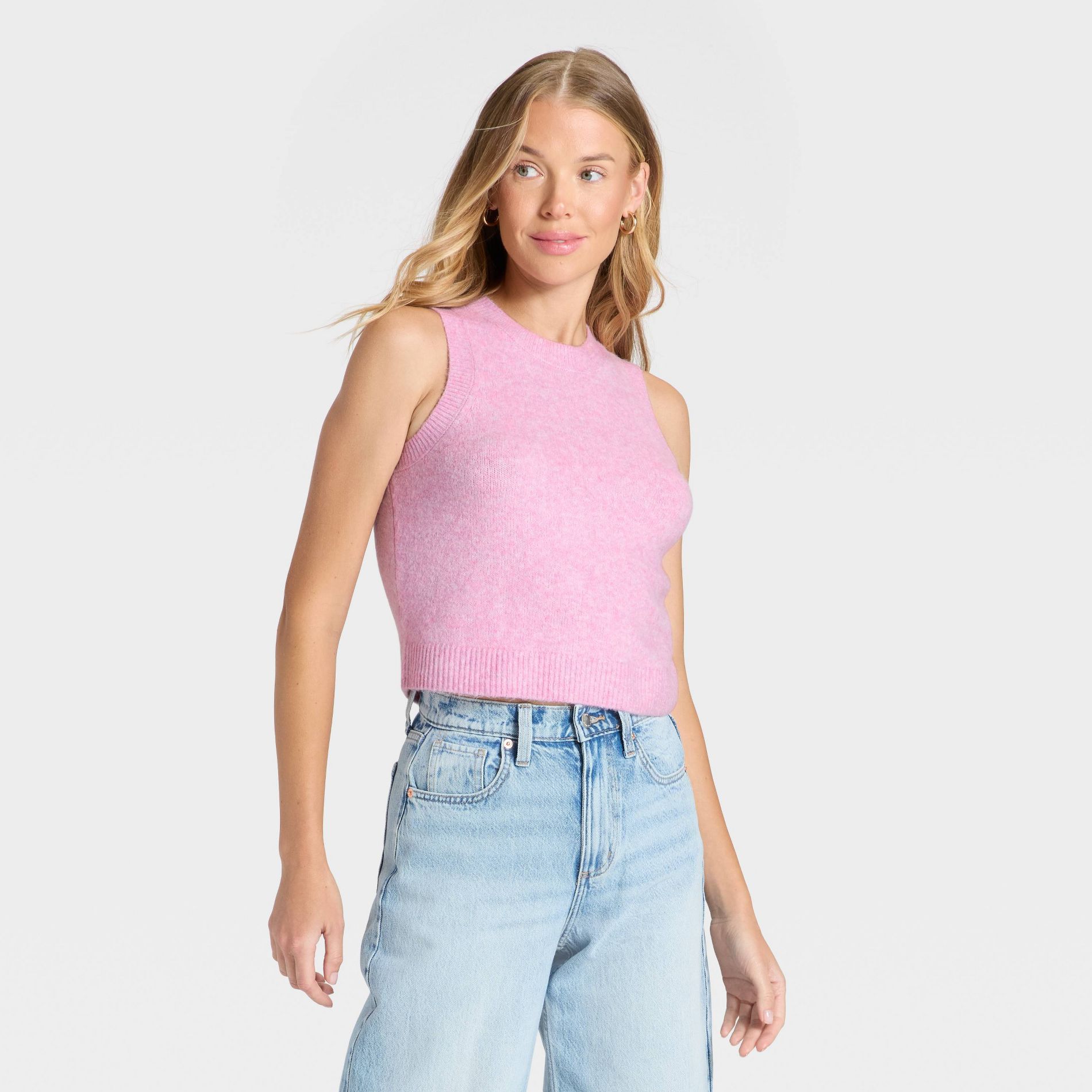 Women's Sweater Vest - Universal Thread™ Heather Pink M