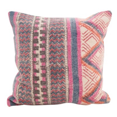 18 x18 Boho Medley Down Filled Square Throw Pillow Pink Saro Lifestyle Eclectic Geometric Indoor Decor Target