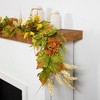 Northlight Hydrangea, Pib Berry and Maple Floral Artificial Fall Harvest Garland - 5' x 10" - 4 of 4