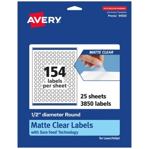 Avery Matte Clear Labels,  1/2" diameter Round - 1 of 4