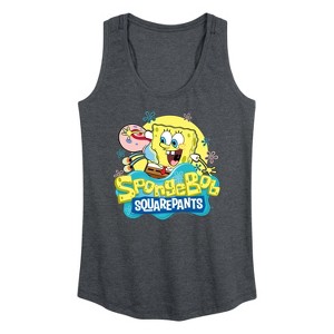 Women's - SpongeBob SquarePants - SpongeBob and Gary Graphic Racerback Tank - 1 of 4