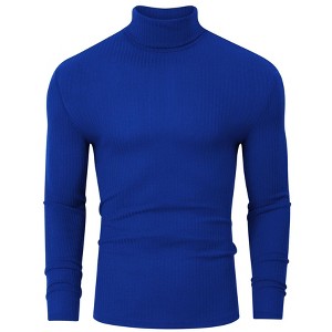 Coolmee Men's Slim Fit Basic Turtleneck Long Sleeve Lightweight Pullover Sweaters Casual Knitted Tops - 1 of 4
