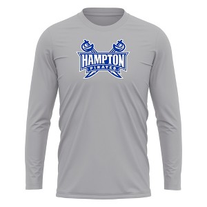 Hampton University Adult Sport Long Sleeve Primary Logo, Athletic Heather - 1 of 4