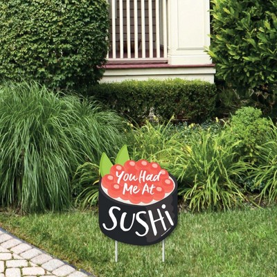 Big Dot of Happiness Let's Roll - Sushi - Outdoor Lawn Sign - Japanese Party Yard Sign - 1 Piece