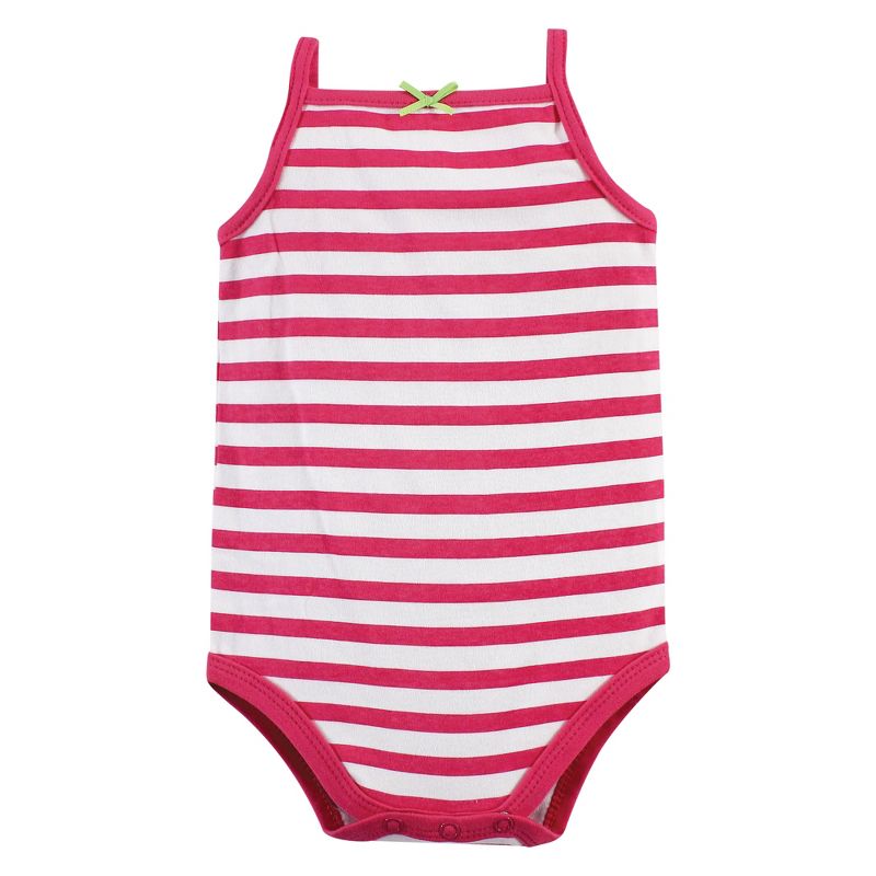 Hudson Baby Infant Girl Cotton Sleeveless Bodysuits 5pk, Hello Sunshine, 5 of 8