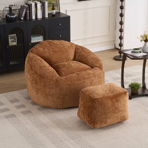 CAVINAS Bean Bag Chair with Ottoman, Adults & Teens Sofa Chair with Footrest, Cloud Couch for Reading, Resting, Watching TV - 1 of 4