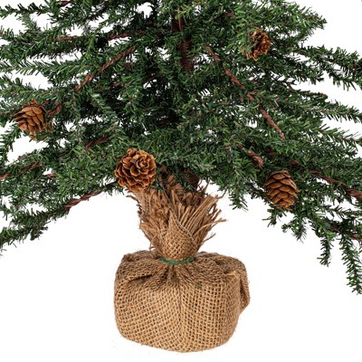 Carmel Pine 2' Tabletop Christmas Tree with Burlap Base