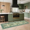 Vintage Floral Area Rug Washable Rugs Stain Resistant Easy Cleaning Indoor Carpet With Non-Slip Backing Low Pile Rug - 2 of 4