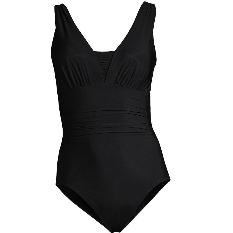 Lands' End Women's SlenderSuit Grecian Tummy Control Chlorine Resistant One Piece Swimsuit, 4 of 6