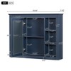 NicBex Modern Wall-Mounted Bathroom Storage Cabinet, Mirror with 6 Adjustable Open Shelves, Space-Saving Mirror Medicine Cabinet for Toiletries - 2 of 4