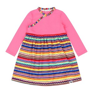 Mixed Up Clothing Girls Long Sleeve Ruffle Trim Dress - 1 of 4