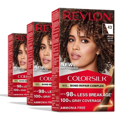 Revlon ColorSilk Permanent Hair Color with Bond Repair Complex - 13.2 fl oz/3ct