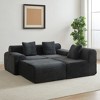GDFStudio Ulina 114'' 4-Seater Inlaid Structural Corduroy Upholstered Sectional Sofa with 1 Ottoman and 3 Pillows - 2 of 4