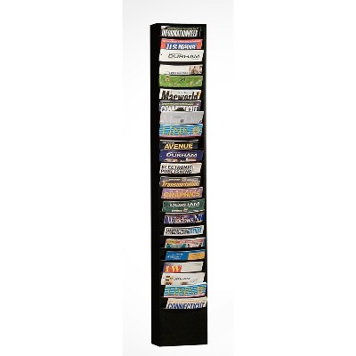 Durham Steel Literature Rack 23 Pocket For 8-1/2"W Paper Black 401-08