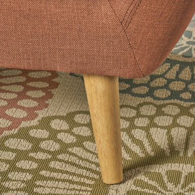 Joseline Petite Burnt Orange Tufted Fabric Loveseat