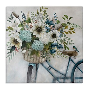 Stupell Industries Floral Bike Basket, 24" x 24" - 1 of 4
