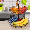 Sorbus 2-Tier Metal Countertop Fruit Basket & Bowl Stand - Stylish Storage for Kitchen & Dining - Bronze - image 2 of 4