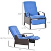 Outdoor Recliner Chair, Reclining Patio Lounge Chair with Comfy Cushions, Footrest, Armrests, PE Wicker for Balcony, Porch - 3 of 4